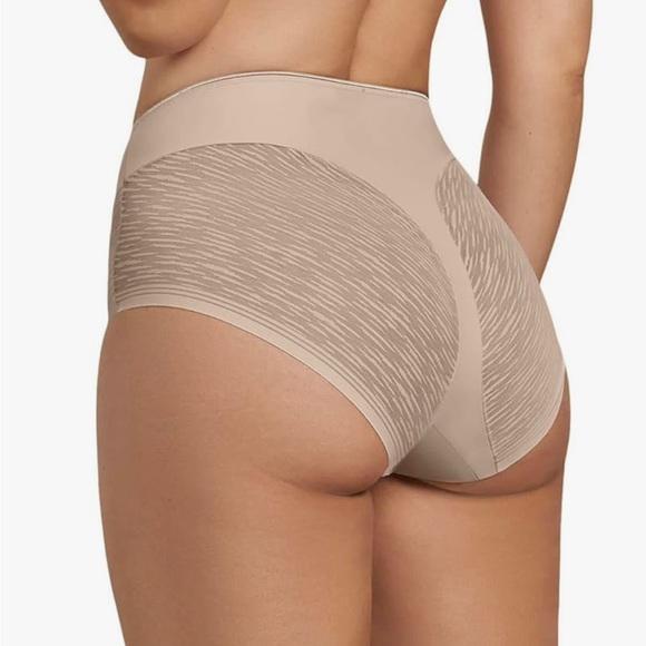 Leonisa Tummy Control High Waisted Sheer Lace Shapewear Panry Beige Size XL - Picture 4 of 5